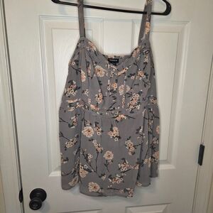 Floral Gray Sleeveless Top